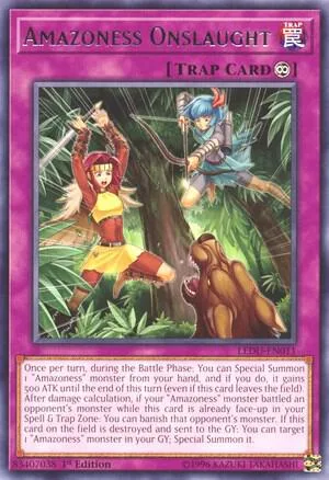 Amazoness Onslaught LEDU-EN011 Yu-Gi-Oh card from Legendary Duelists
