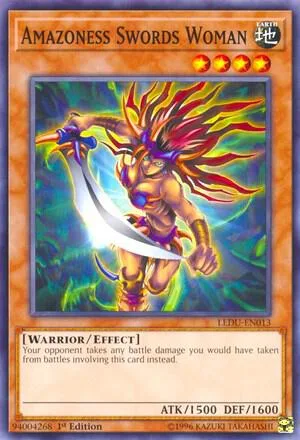 Amazoness Swords Woman LEDU-EN013 Yu-Gi-Oh card from Legendary Duelists