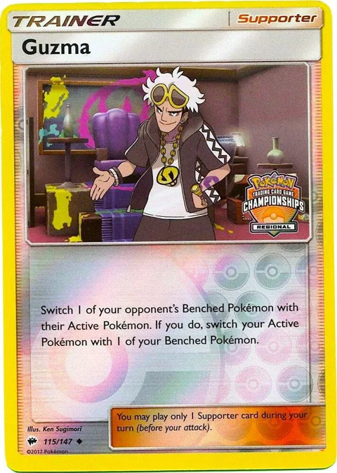 Guzma - 115/147 Regional Championships #115/147 Reverse Holofoil Pokémon card from League & Championship Cards