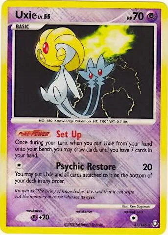 Uxie - 43/146 League Promo #043/146 Reverse Holofoil Pokémon card from League & Championship Cards