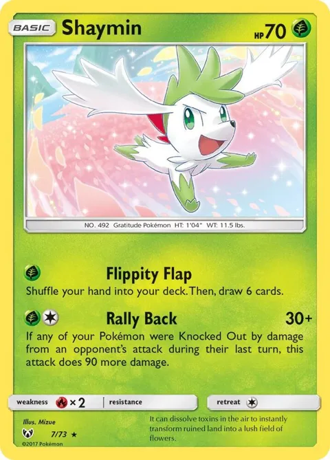 Shaymin #7/73 Reverse Holofoil Pokémon card from Shining Legends