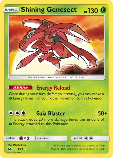 Shining Genesect #9/73 Holofoil Pokémon card from Shining Legends