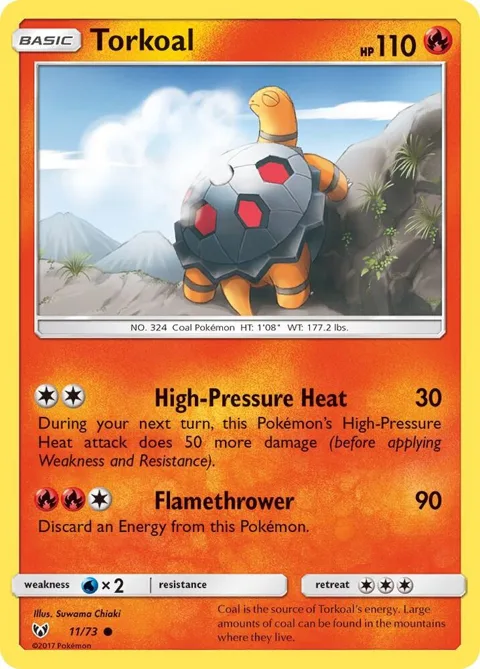Torkoal #11/73 Reverse Holofoil Pokémon card from Shining Legends