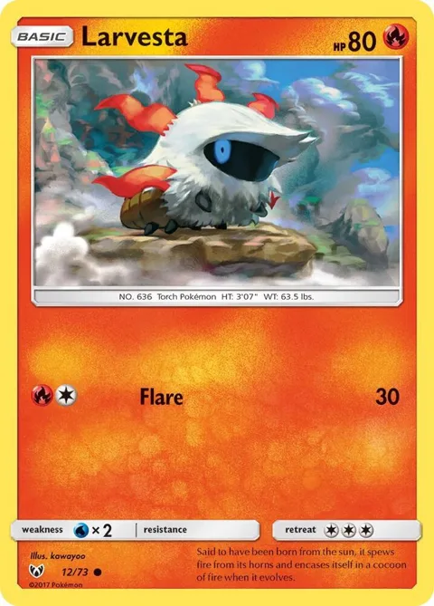 Larvesta #12/73 Pokémon card from Shining Legends