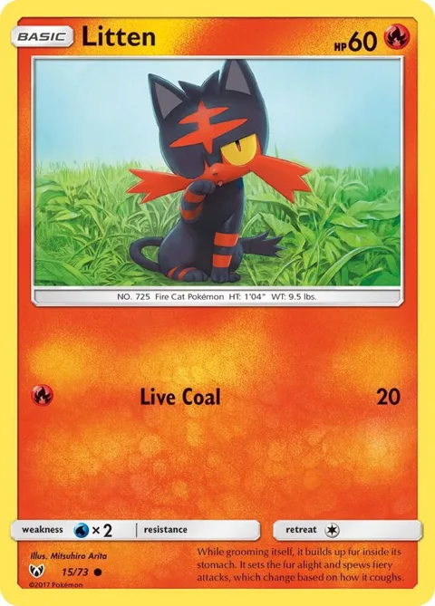 Litten #15/73 Pokémon card from Shining Legends