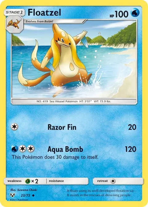 Floatzel #23/73 Pokémon card from Shining Legends