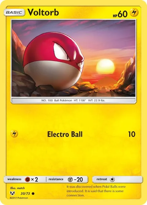 Voltorb #30/73 Pokémon card from Shining Legends
