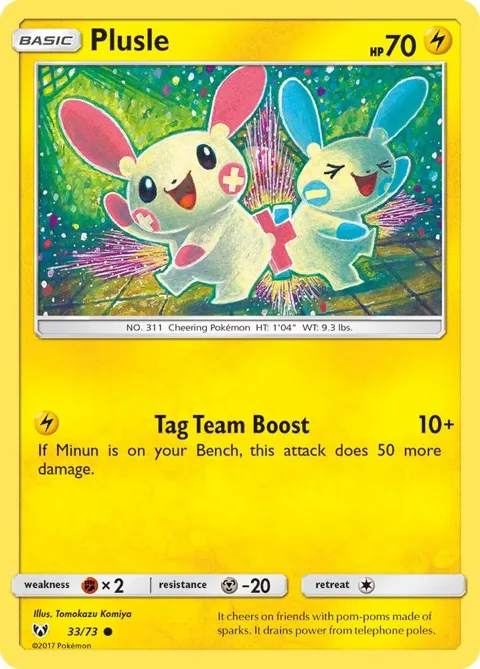 Plusle #33/73 Pokémon card from Shining Legends