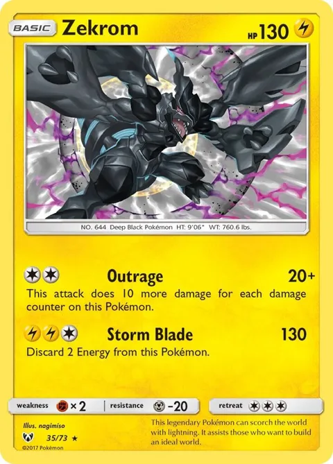 Zekrom #35/73 Reverse Holofoil Pokémon card from Shining Legends