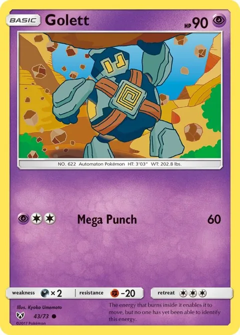 Golett #43/73 Reverse Holofoil Pokémon card from Shining Legends