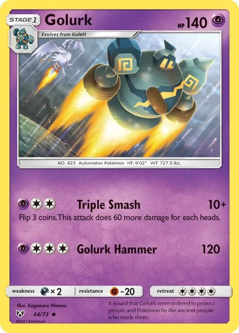 Golurk #44/73 Reverse Holofoil Pokémon card from Shining Legends
