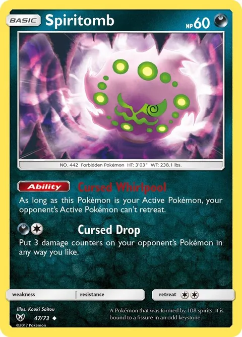 Spiritomb #47/73 Reverse Holofoil Pokémon card from Shining Legends