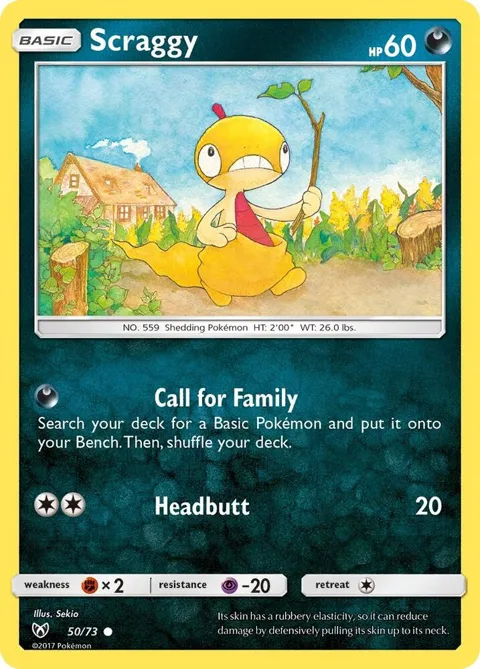 Scraggy #50/73 Reverse Holofoil Pokémon card from Shining Legends