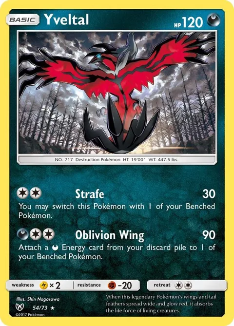 Yveltal #54/73 Holofoil Pokémon card from Shining Legends