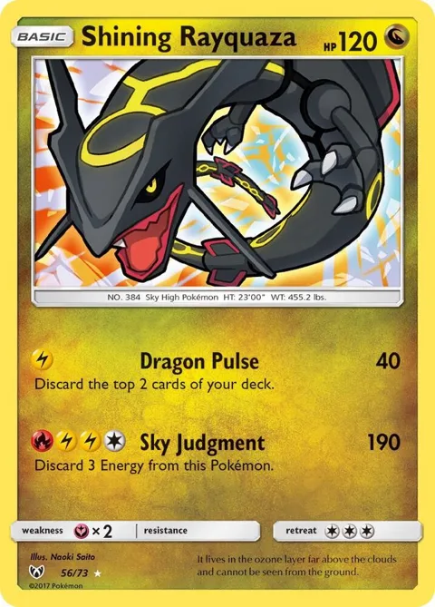 Shining Rayquaza #56/73 Holofoil Pokémon card from Shining Legends