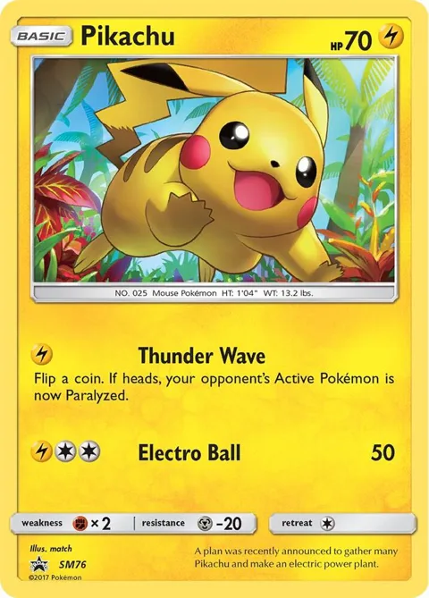 Pikachu #SM76 Holofoil Pokémon card from SM Promos