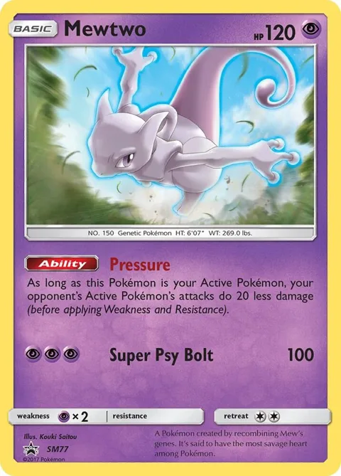 Mewtwo #SM77 Holofoil Pokémon card from SM Promos
