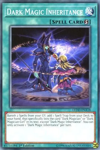 Dark Magic Inheritance LEDD-ENA18 LEDD 1st Edition Yu-Gi-Oh card from Legendary Dragon Decks