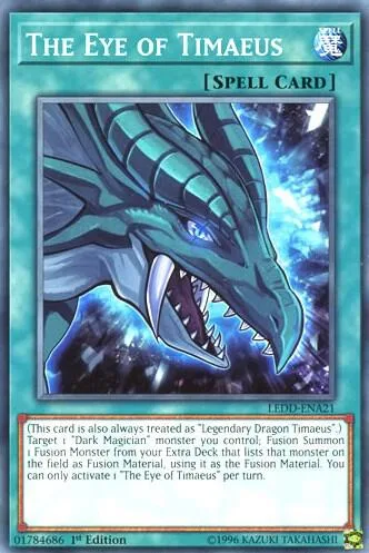 The Eye of Timaeus LEDD-ENA21 LEDD 1st Edition Yu-Gi-Oh card from Legendary Dragon Decks