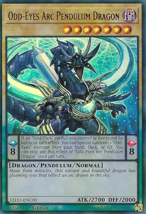 Odd-Eyes Arc Pendulum Dragon LEDD-ENC00 LEDD 1st Edition Yu-Gi-Oh card from Legendary Dragon Decks