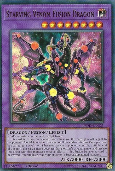 Starving Venom Fusion Dragon LEDD-ENC25 LEDD 1st Edition Yu-Gi-Oh card from Legendary Dragon Decks
