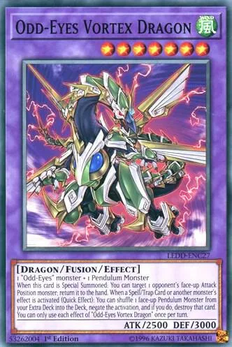 Odd-Eyes Vortex Dragon LEDD-ENC27 LEDD 1st Edition Yu-Gi-Oh card from Legendary Dragon Decks