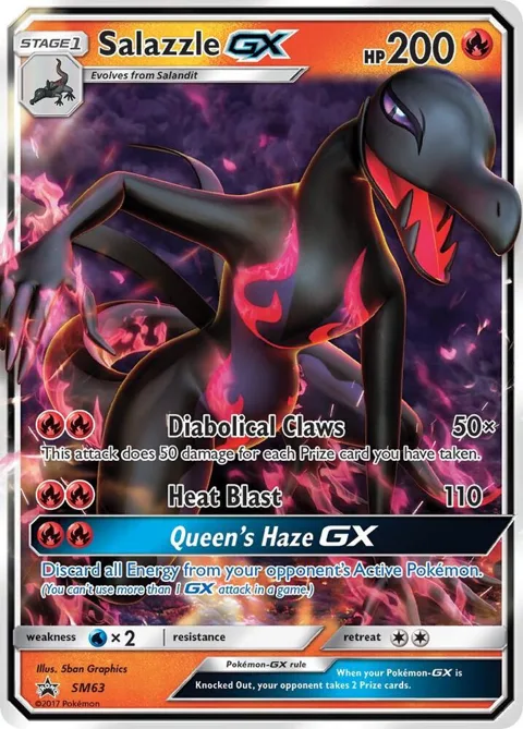 Salazzle GX #SM63 Holofoil Pokémon card from SM Promos