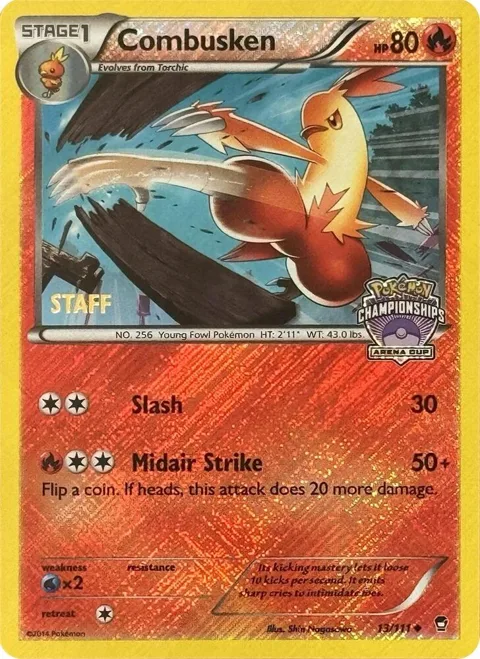 Combusken - 13/111 Arena Cup Championships [Staff] #013/111 Reverse Holofoil Pokémon card from League & Championship Cards