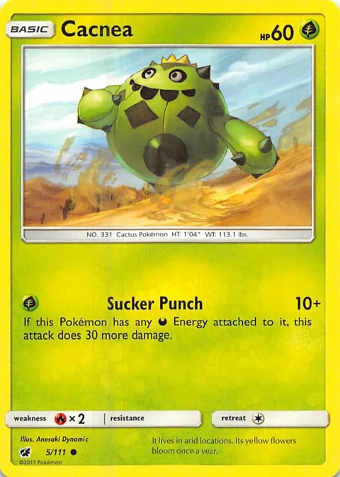 Cacnea #5/111 Pokémon card from SM - Crimson Invasion