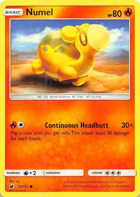 Numel #13/111 Reverse Holofoil Pokémon card from SM - Crimson Invasion
