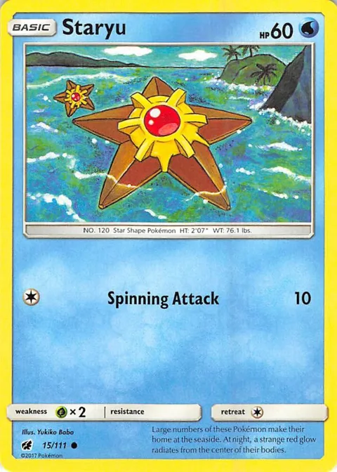 Staryu #15/111 Pokémon card from SM - Crimson Invasion