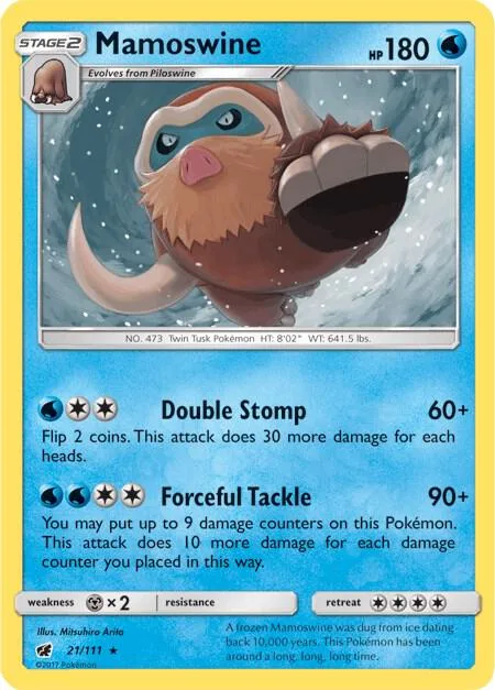 Mamoswine #21/111 Pokémon card from SM - Crimson Invasion