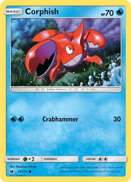 Corphish #24/111 Pokémon card from SM - Crimson Invasion