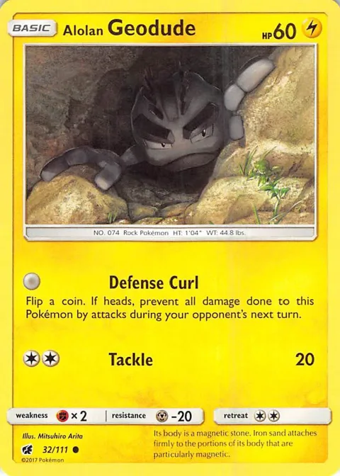 Alolan Geodude #32/111 Pokémon card from SM - Crimson Invasion