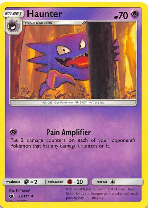 Haunter #37/111 Reverse Holofoil Pokémon card from SM - Crimson Invasion
