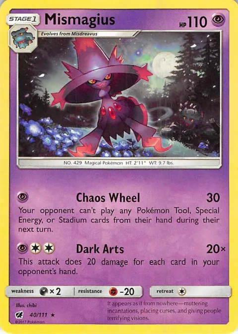 Mismagius #40/111 Pokémon card from SM - Crimson Invasion