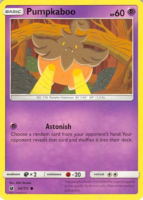 Pumpkaboo #44/111 Pokémon card from SM - Crimson Invasion