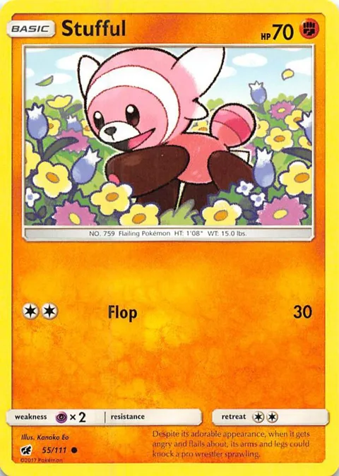 Stufful #55/111 Pokémon card from SM - Crimson Invasion