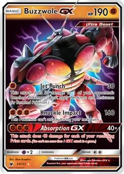 Buzzwole GX #57/111 Holofoil Pokémon card from SM - Crimson Invasion