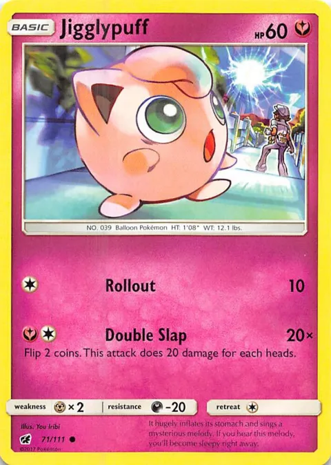 Jigglypuff #71/111 Pokémon card from SM - Crimson Invasion