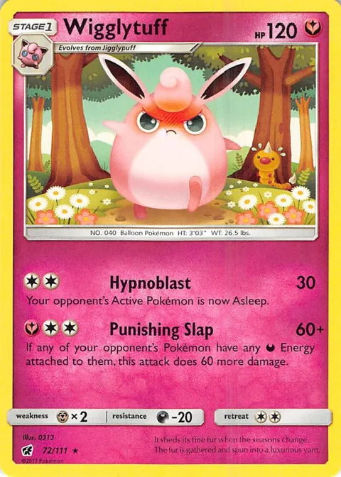 Wigglytuff #72/111 Pokémon card from SM - Crimson Invasion