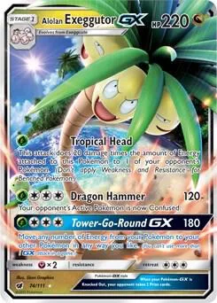 Alolan Exeggutor GX #74/111 Holofoil Pokémon card from SM - Crimson Invasion
