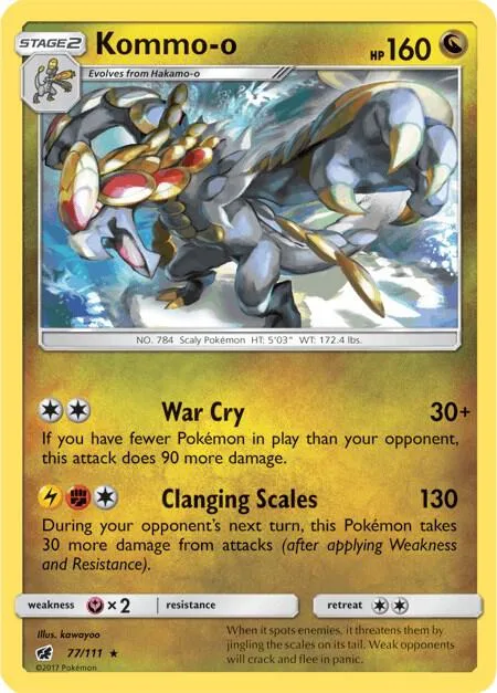 Kommo-o #77/111 Pokémon card from SM - Crimson Invasion