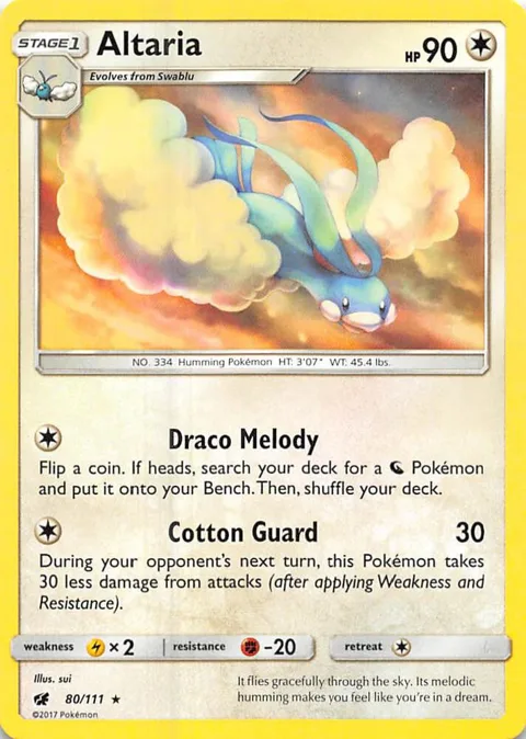 Altaria #80/111 Pokémon card from SM - Crimson Invasion