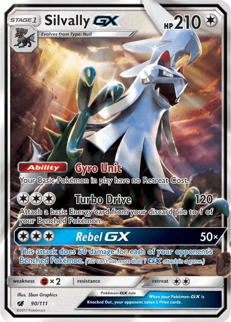 Silvally GX #90/111 Holofoil Pokémon card from SM - Crimson Invasion