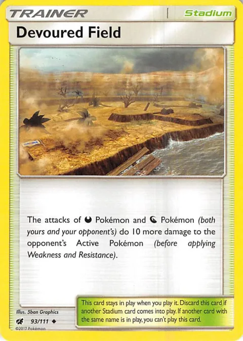 Devoured Field #93/111 Reverse Holofoil Pokémon card from SM - Crimson Invasion