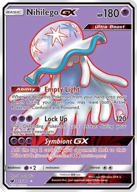 Nihilego GX Full Art #103/111 Holofoil Pokémon card from SM - Crimson Invasion