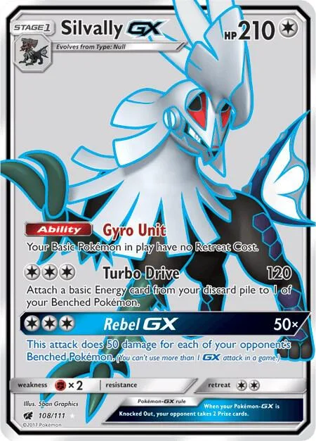 Silvally GX Full Art #108/111 Holofoil Pokémon card from SM - Crimson Invasion