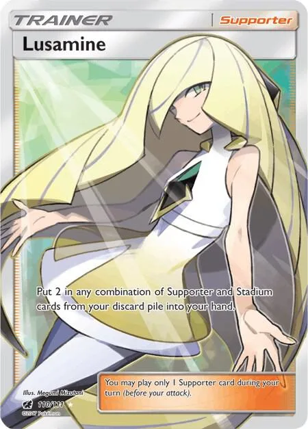 Lusamine Full Art #110/111 Holofoil Pokémon card from SM - Crimson Invasion