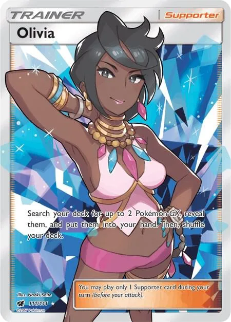 Olivia Full Art #111/111 Holofoil Pokémon card from SM - Crimson Invasion